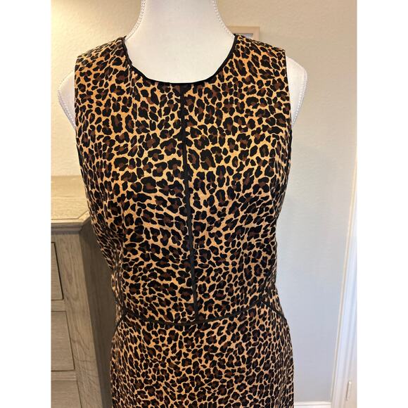 J Crew | Leopard Print Sleeveless Sheath Dress  | 6 - Picture 4 of 15